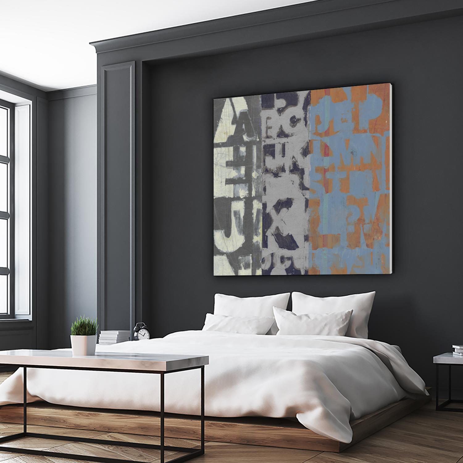 Alphabet Overlay I by Vision Studio on GIANT ART - blue abstract