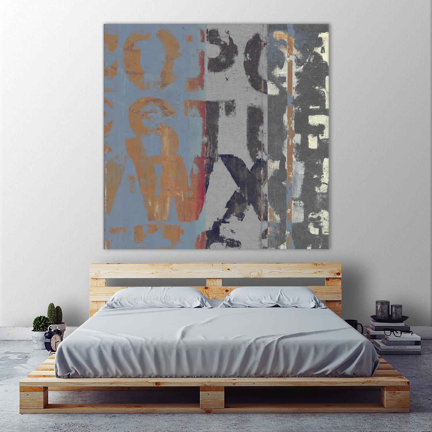 Alphabet Overlay II by Vision Studio on GIANT ART - blue abstract