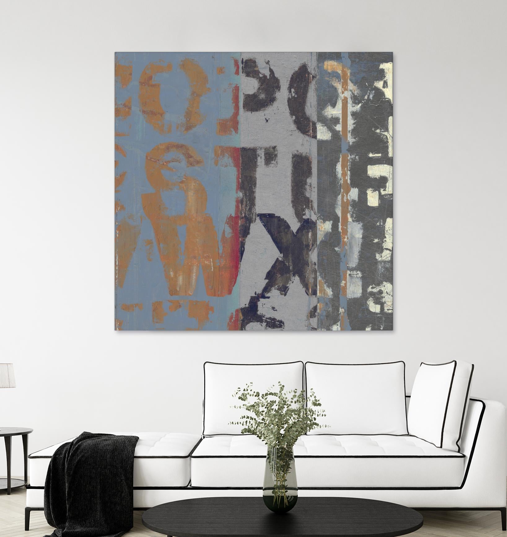 Alphabet Overlay II by Vision Studio on GIANT ART - blue abstract