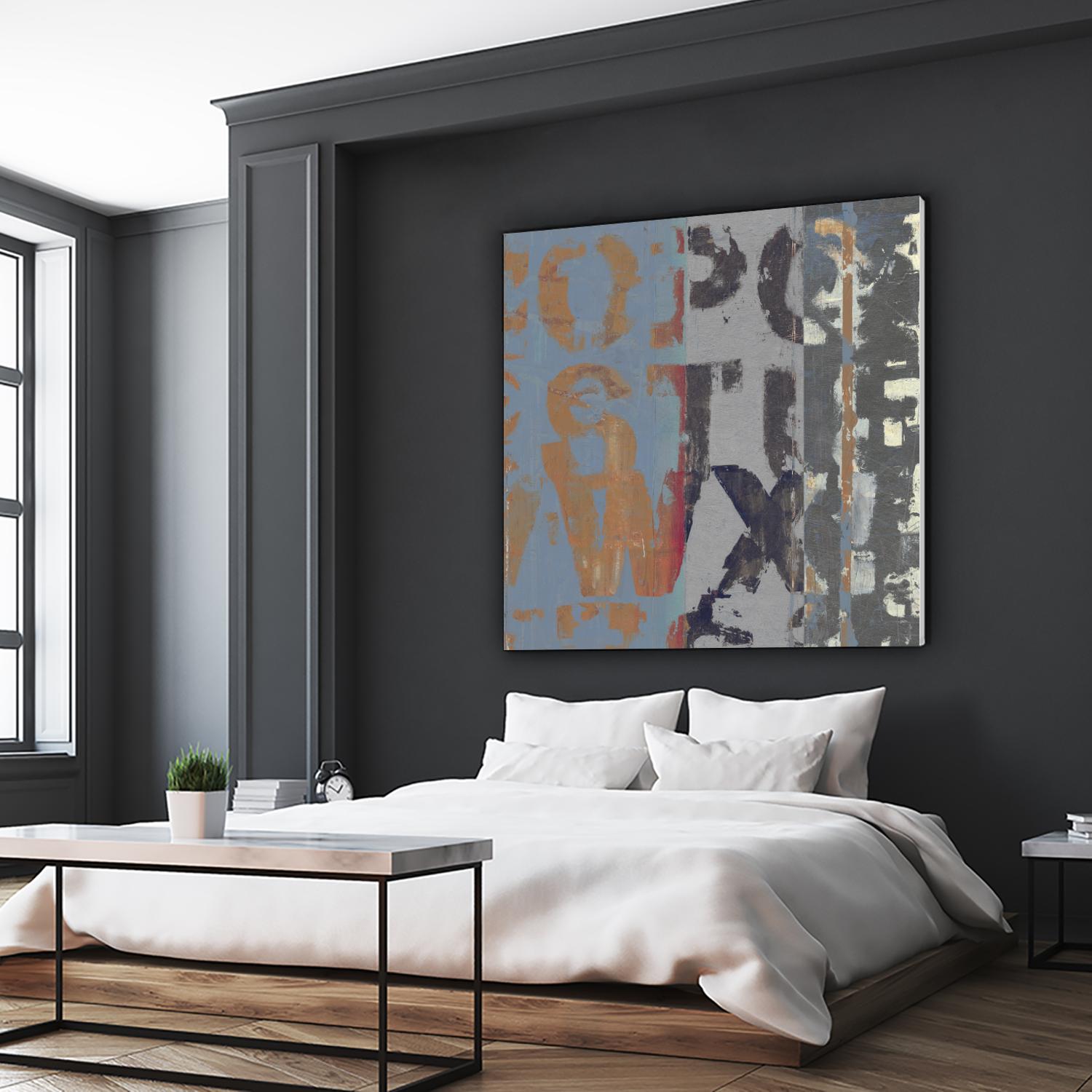 Alphabet Overlay II by Vision Studio on GIANT ART - blue abstract
