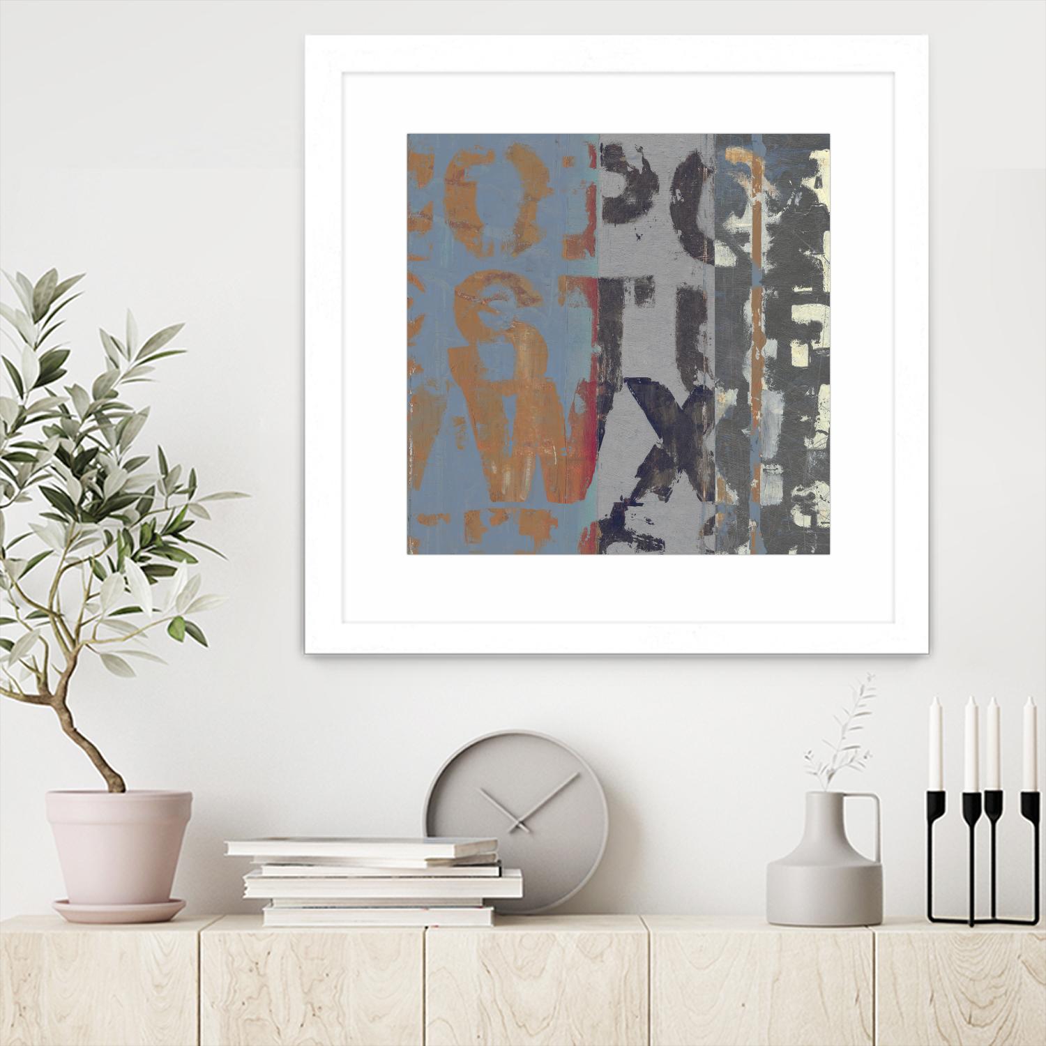 Alphabet Overlay II by Vision Studio on GIANT ART - blue abstract