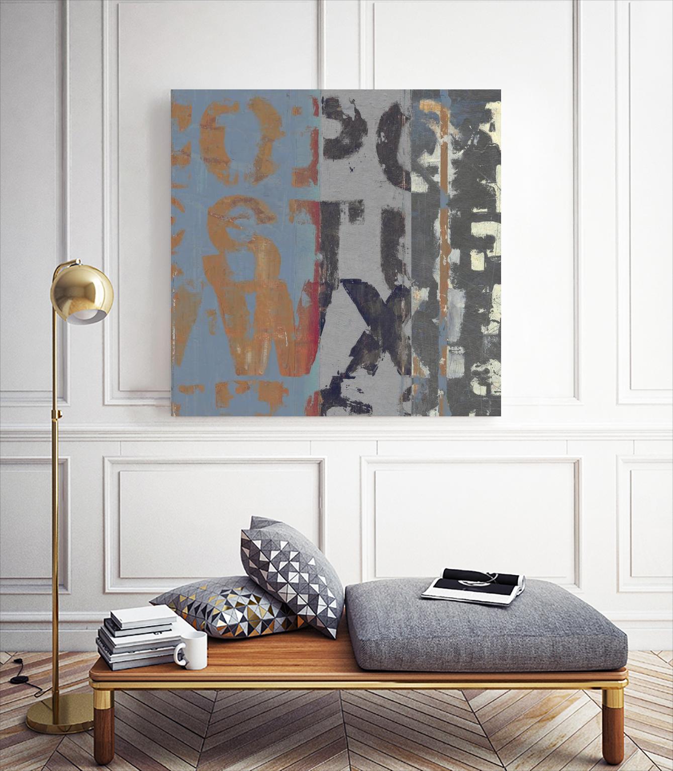 Alphabet Overlay II by Vision Studio on GIANT ART - blue abstract