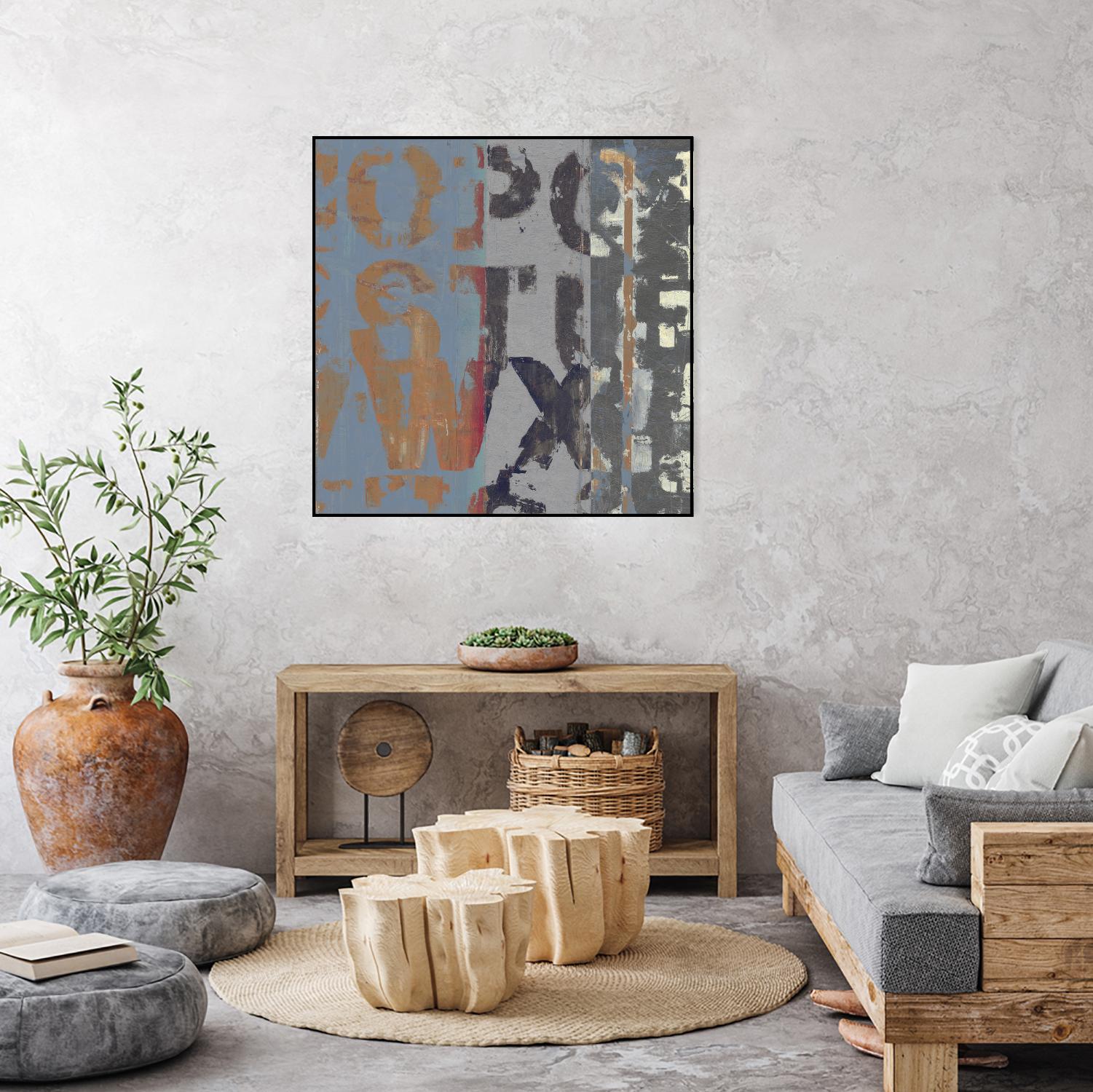 Alphabet Overlay II by Vision Studio on GIANT ART - blue abstract