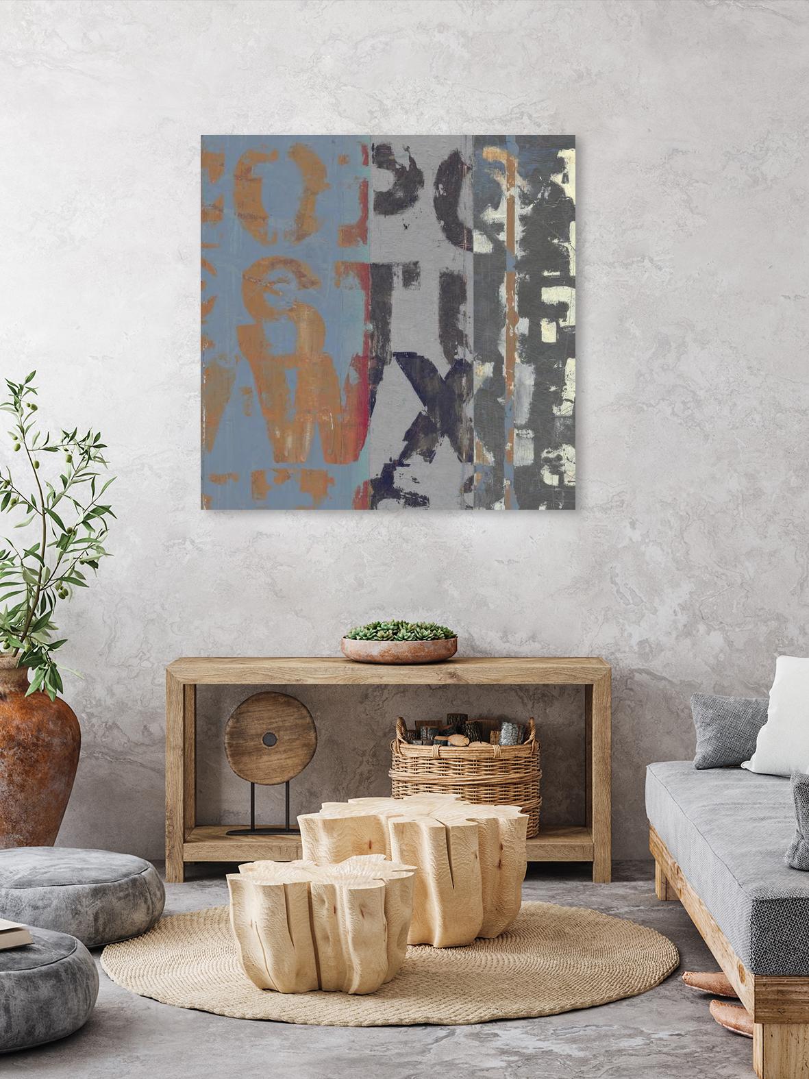 Alphabet Overlay II by Vision Studio on GIANT ART - blue abstract