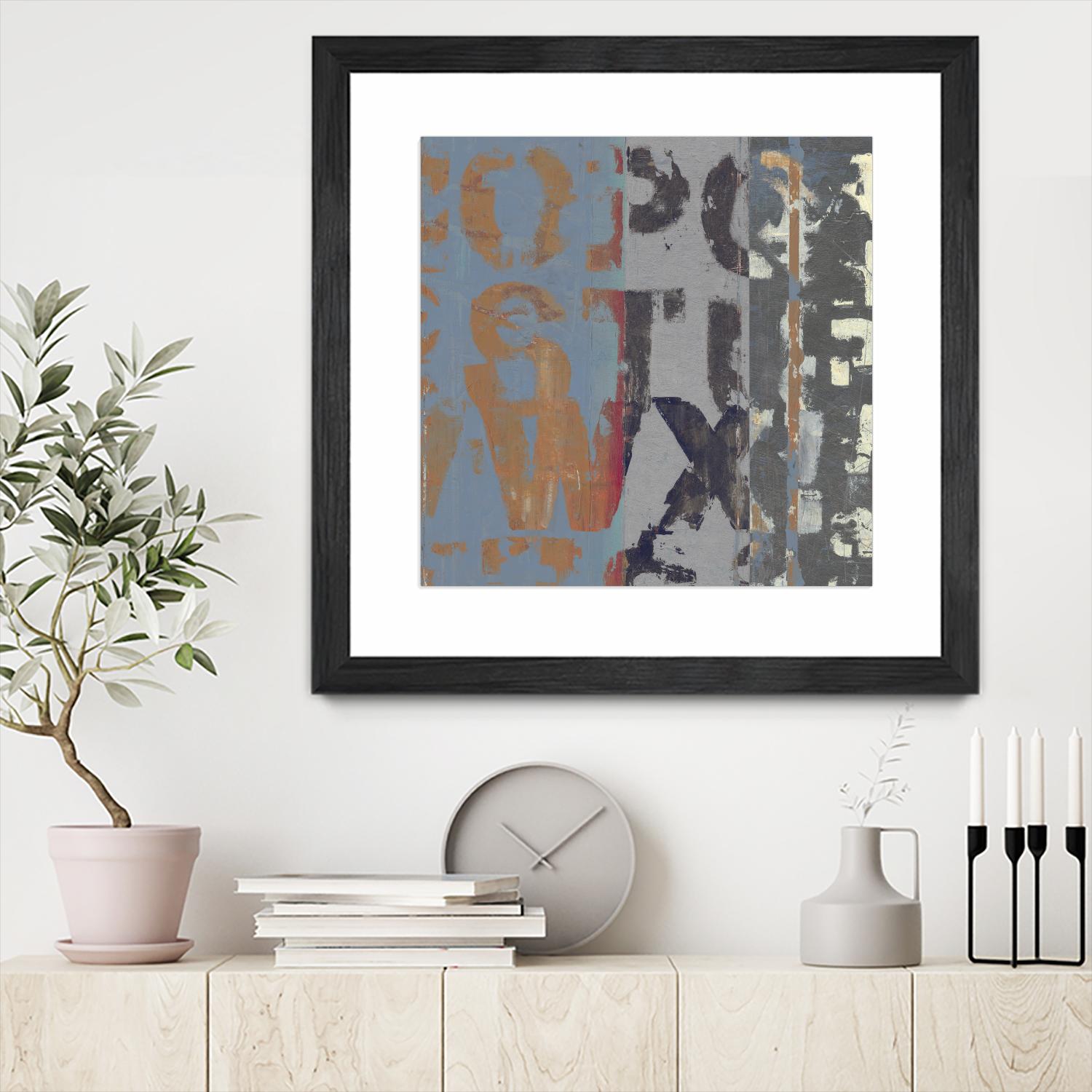 Alphabet Overlay II by Vision Studio on GIANT ART - blue abstract