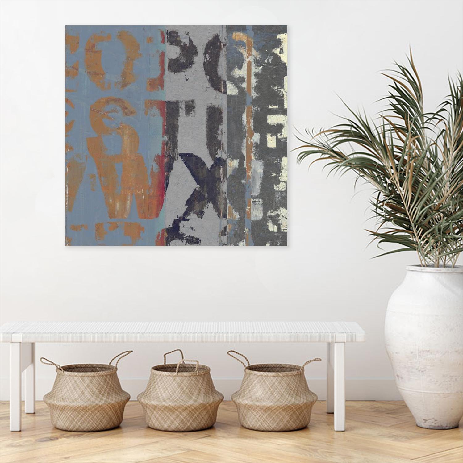 Alphabet Overlay II by Vision Studio on GIANT ART - blue abstract