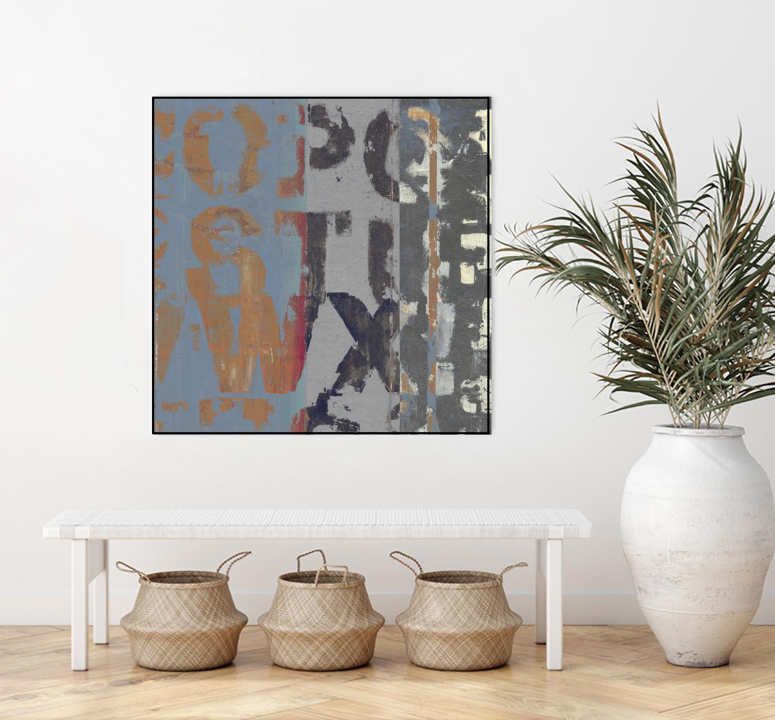 Alphabet Overlay II by Vision Studio on GIANT ART - blue abstract