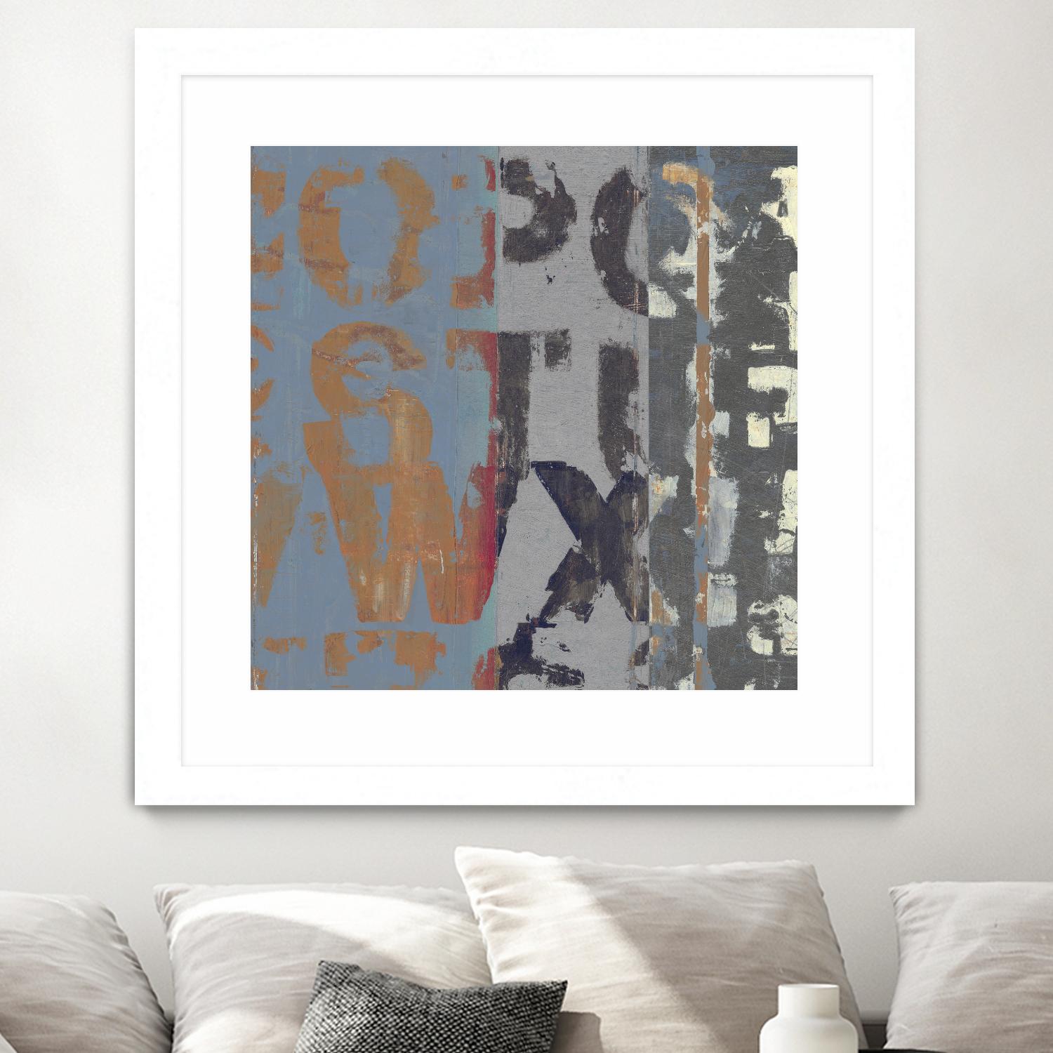 Alphabet Overlay II by Vision Studio on GIANT ART - blue abstract