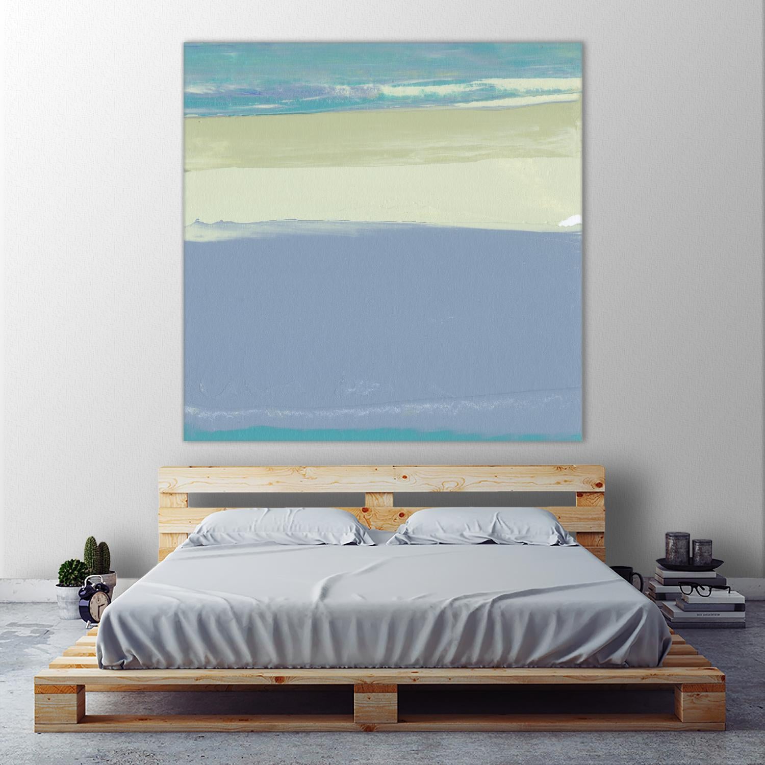 Blue Coast I by Sharon Gordon on GIANT ART - beige abstract