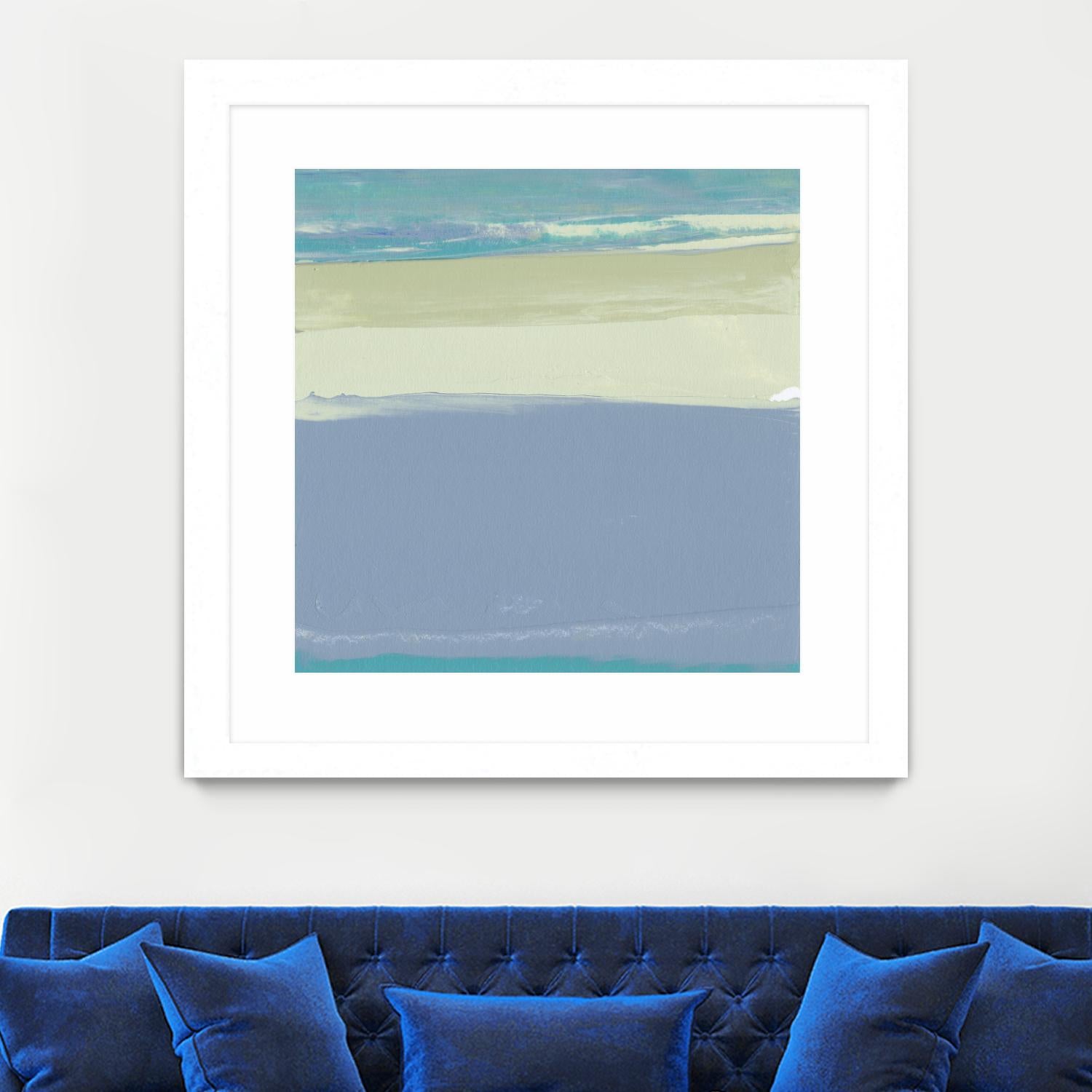 Blue Coast I by Sharon Gordon on GIANT ART - beige abstract