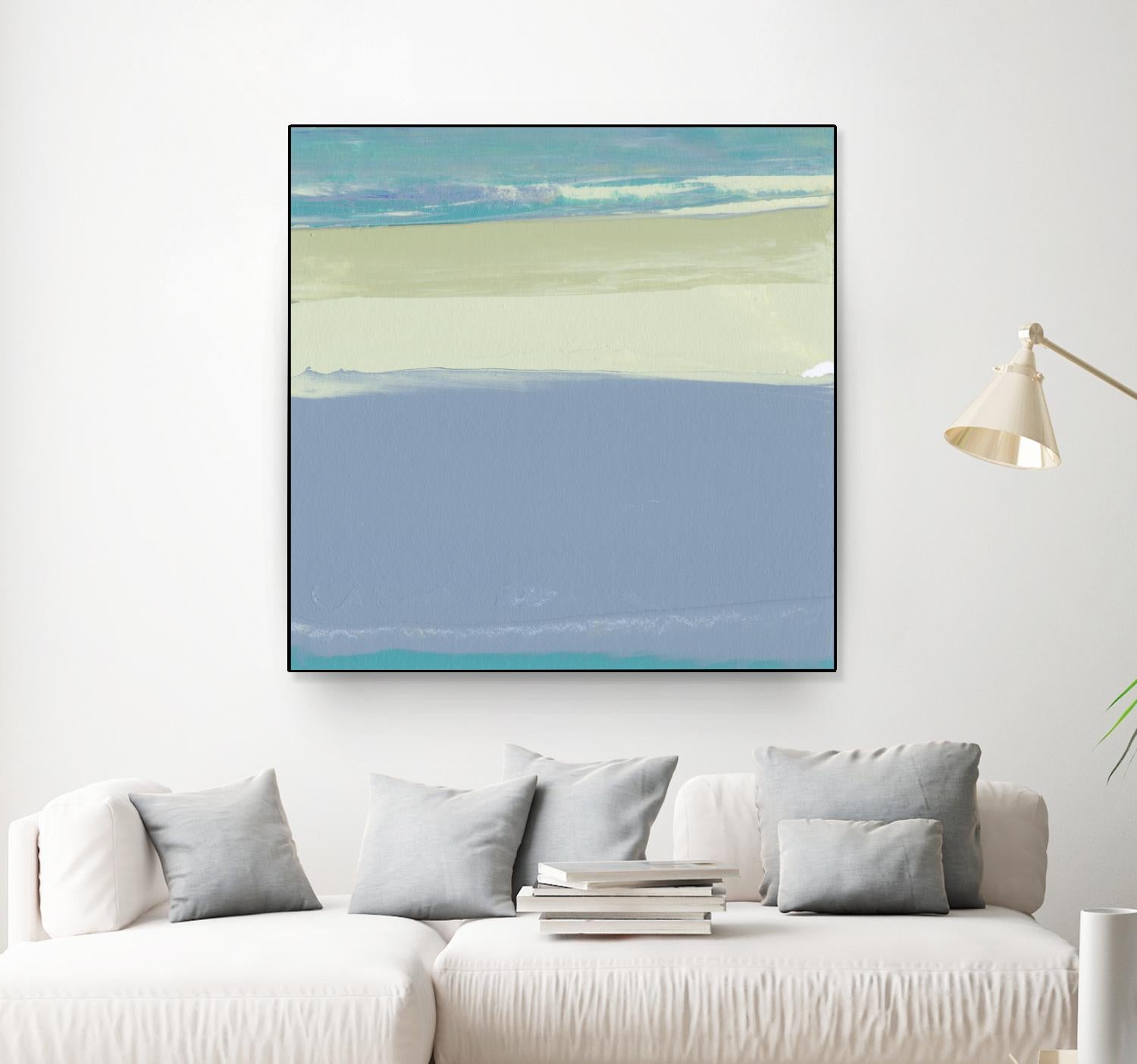 Blue Coast I by Sharon Gordon on GIANT ART - beige abstract