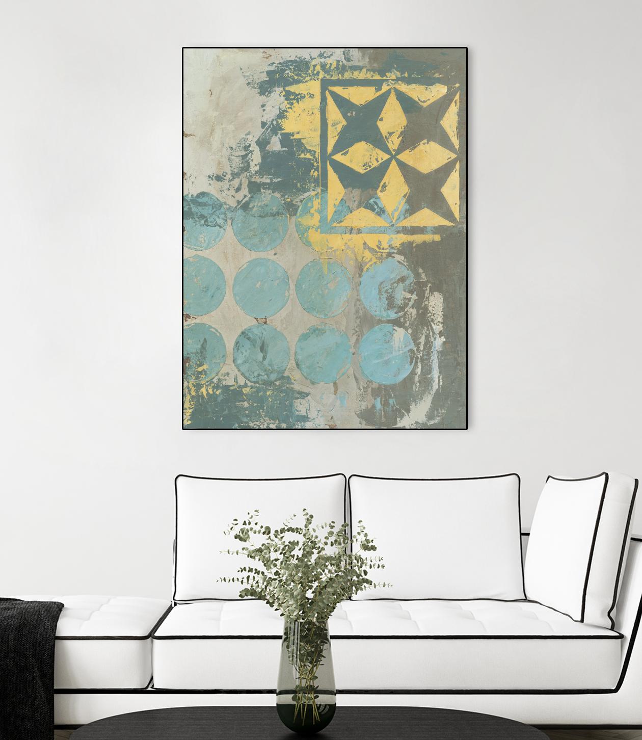 Dots and Stars II by Megan Meagher on GIANT ART - blue abstract