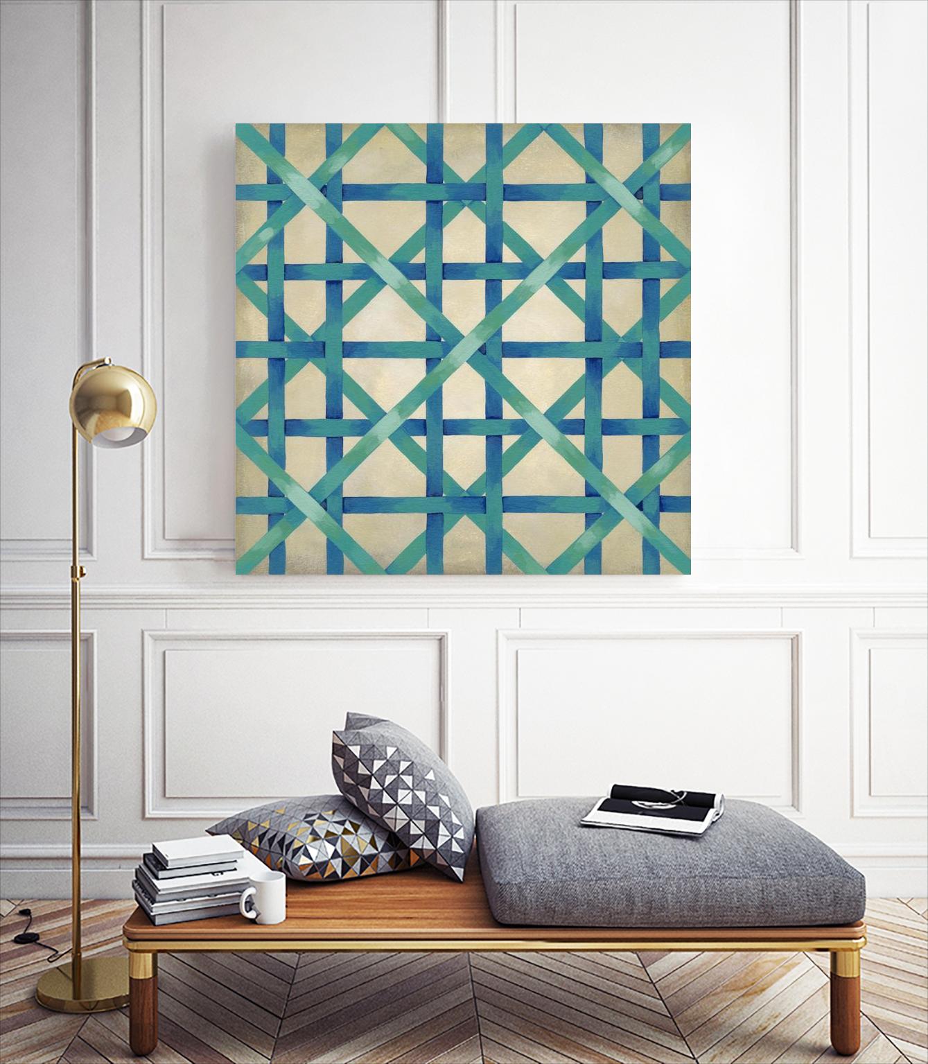 Woven Symmetry I by Chariklia Zarris on GIANT ART - blue patterns