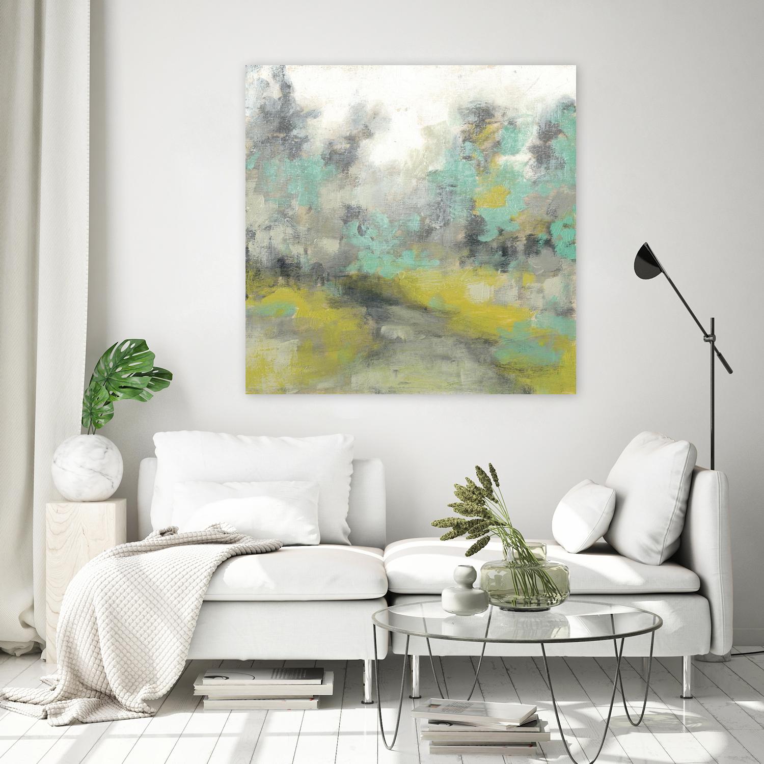 Pastel Walk II by Jennifer Goldberger on GIANT ART - green abstract