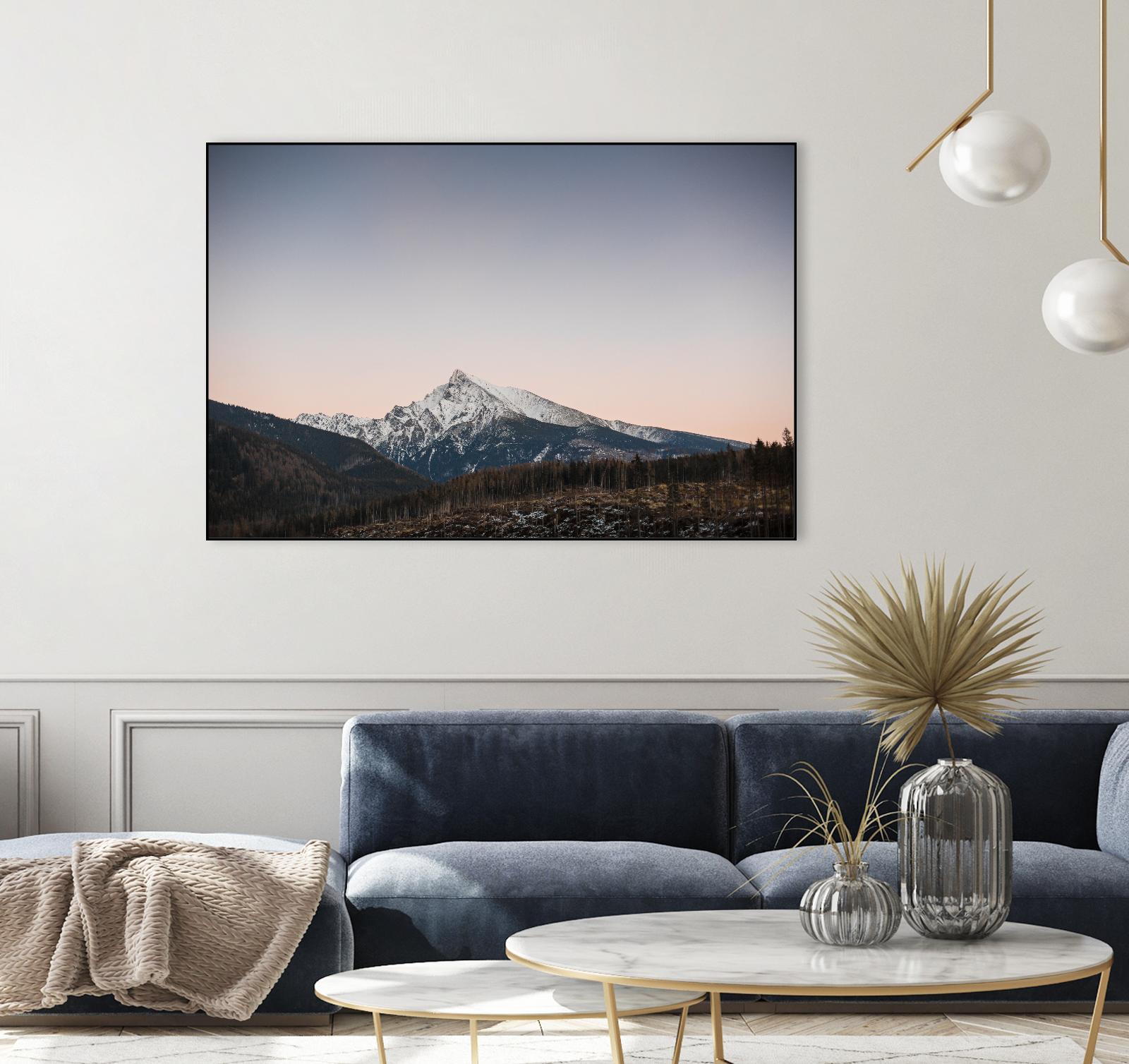 Mountain top by Pexels on GIANT ART - pink landscape