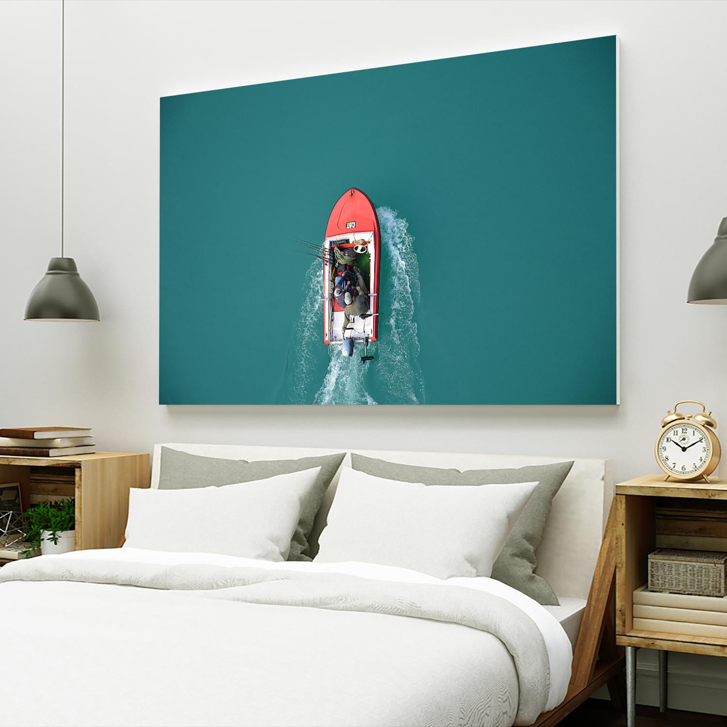 Boat by Pexels on GIANT ART - red nautical
