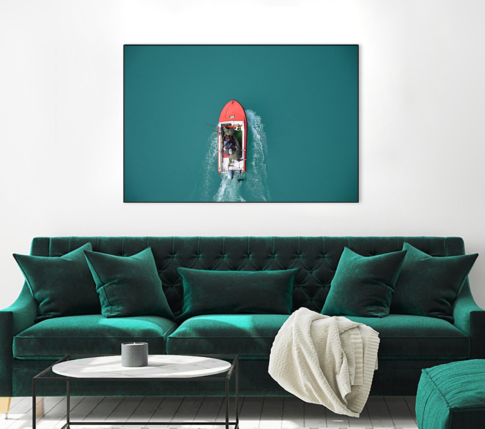 Boat by Pexels on GIANT ART - red nautical