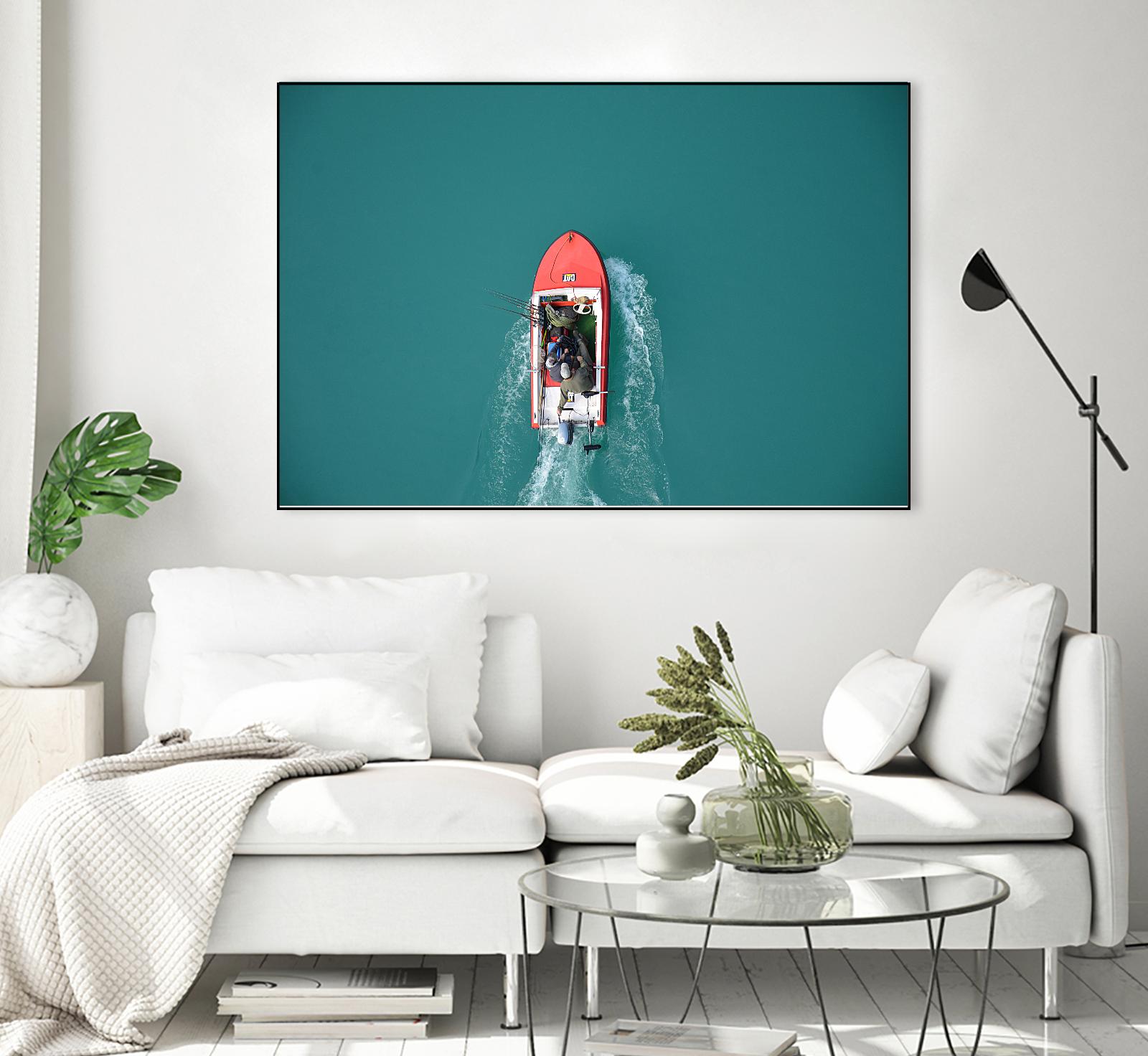 Boat by Pexels on GIANT ART - red nautical