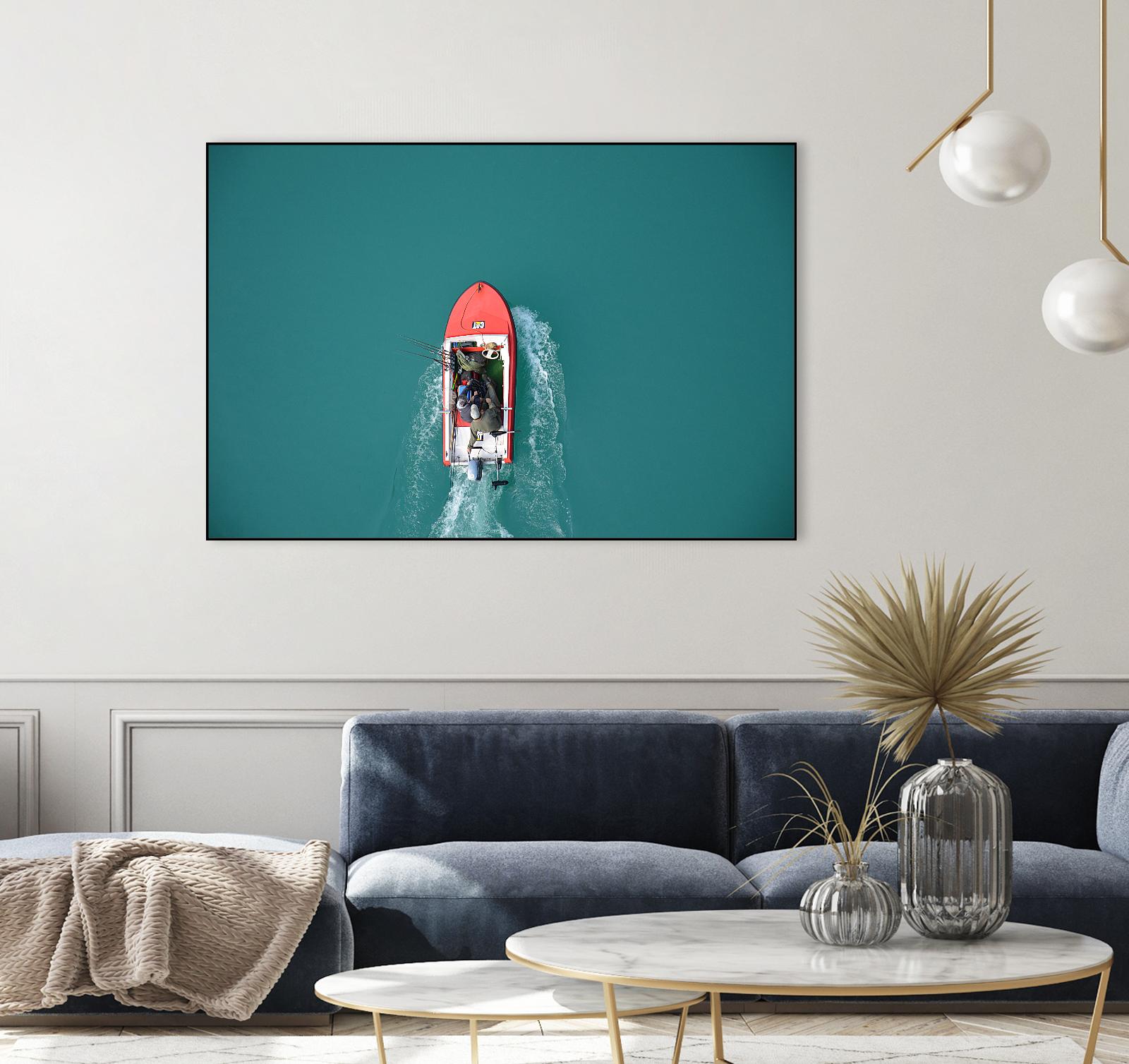Boat by Pexels on GIANT ART - red nautical