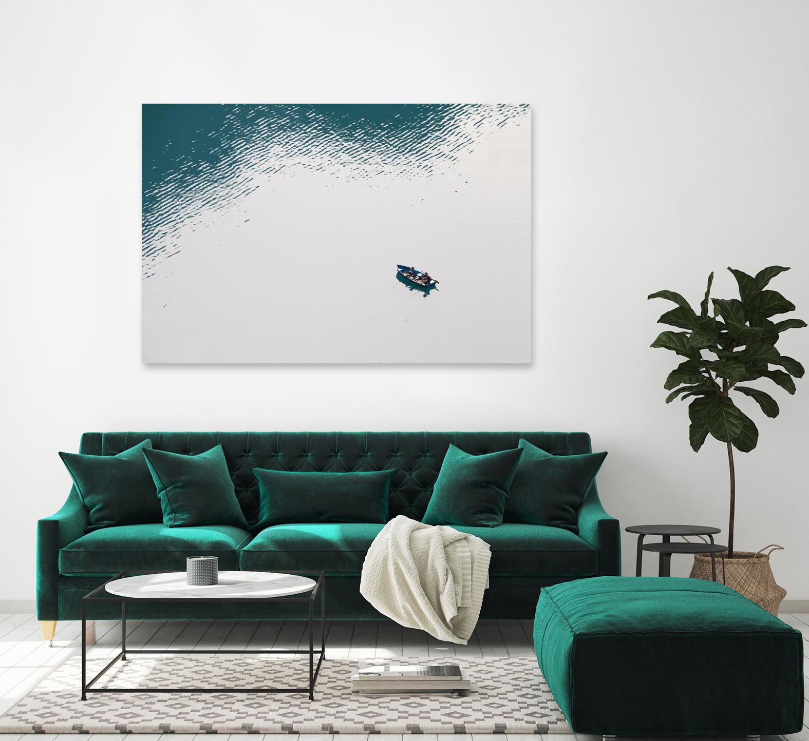 Lonely boat by Pexels on GIANT ART - blue nautical