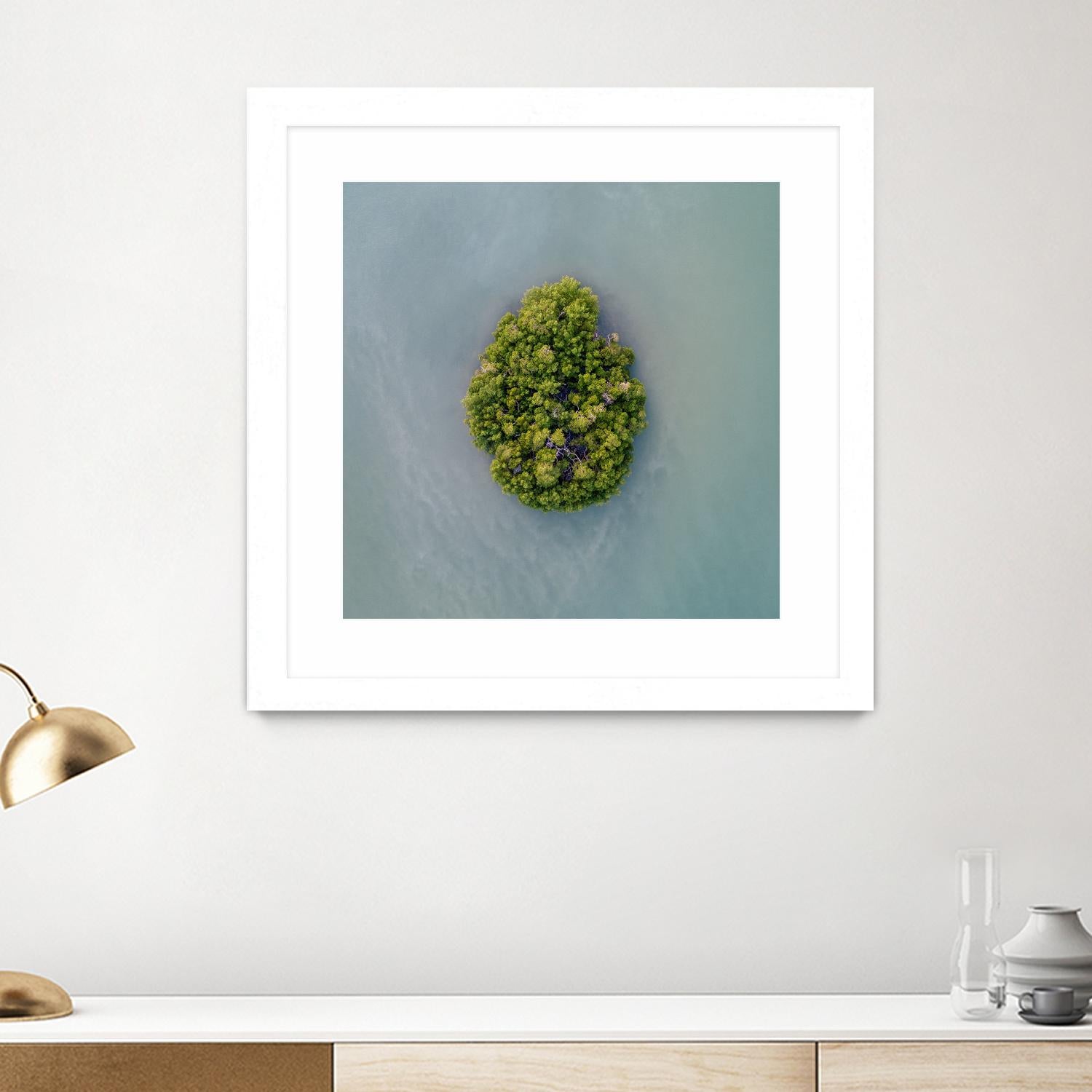 Lonely Island by Pexels on GIANT ART - green sea scene