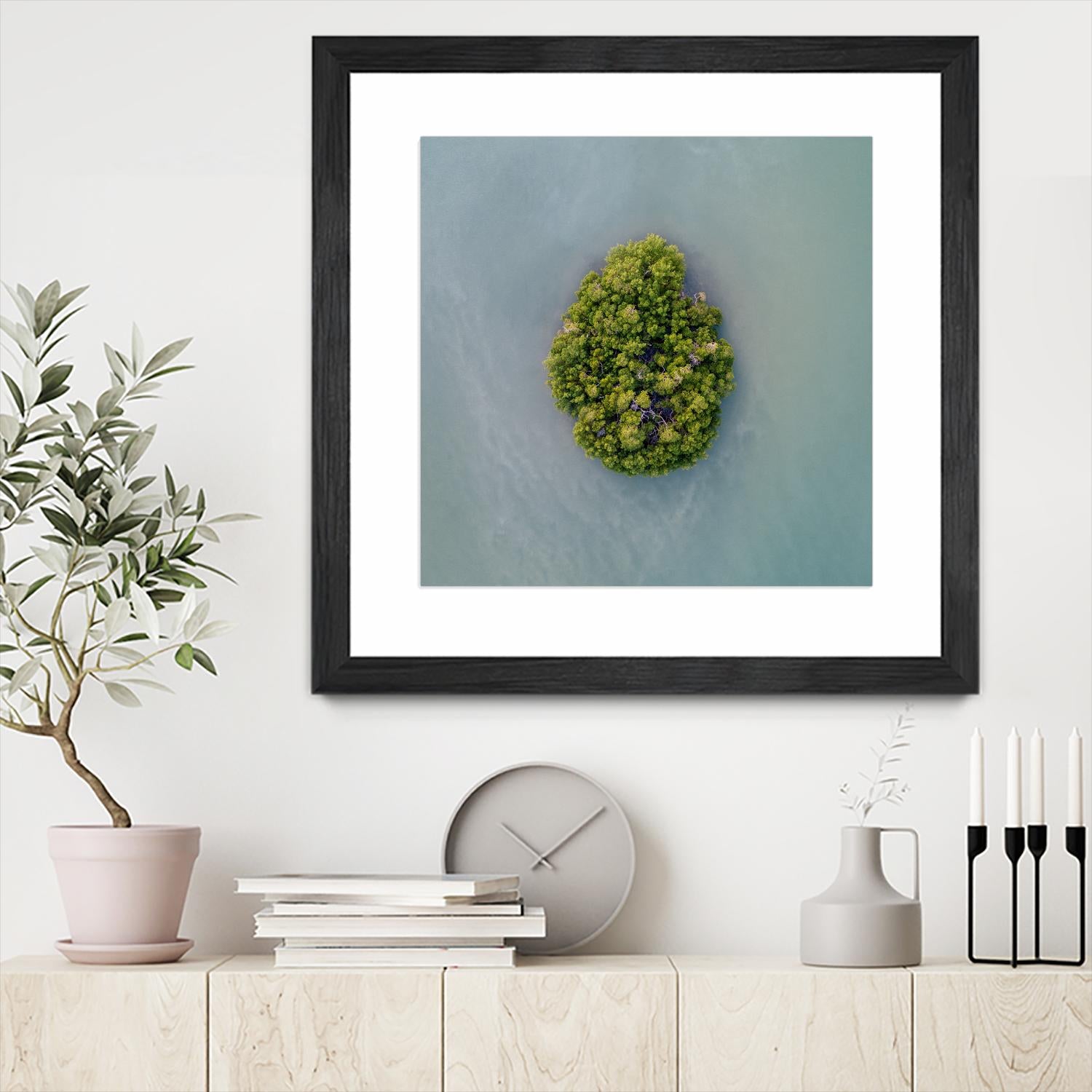 Lonely Island by Pexels on GIANT ART - green sea scene