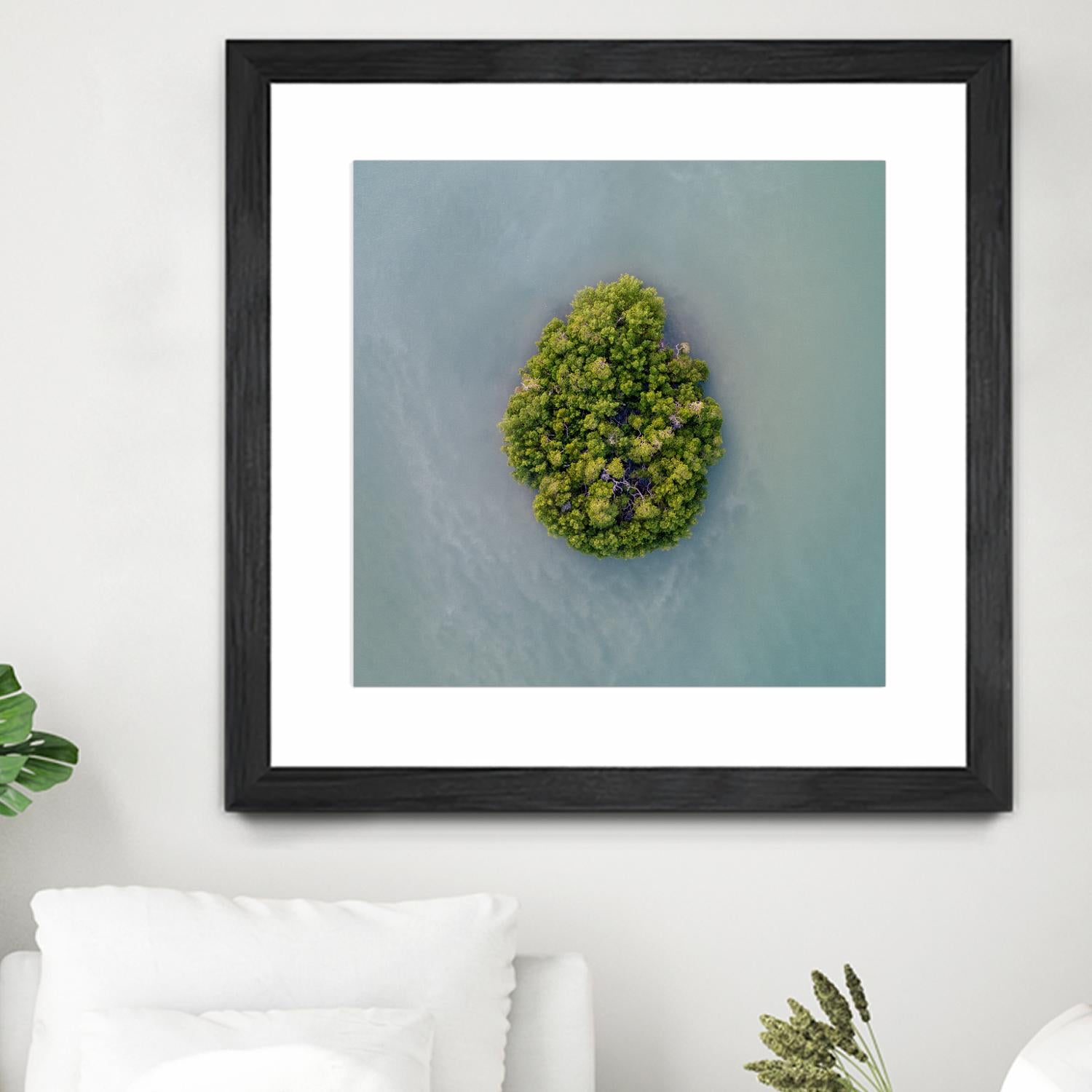 Lonely Island by Pexels on GIANT ART - green sea scene