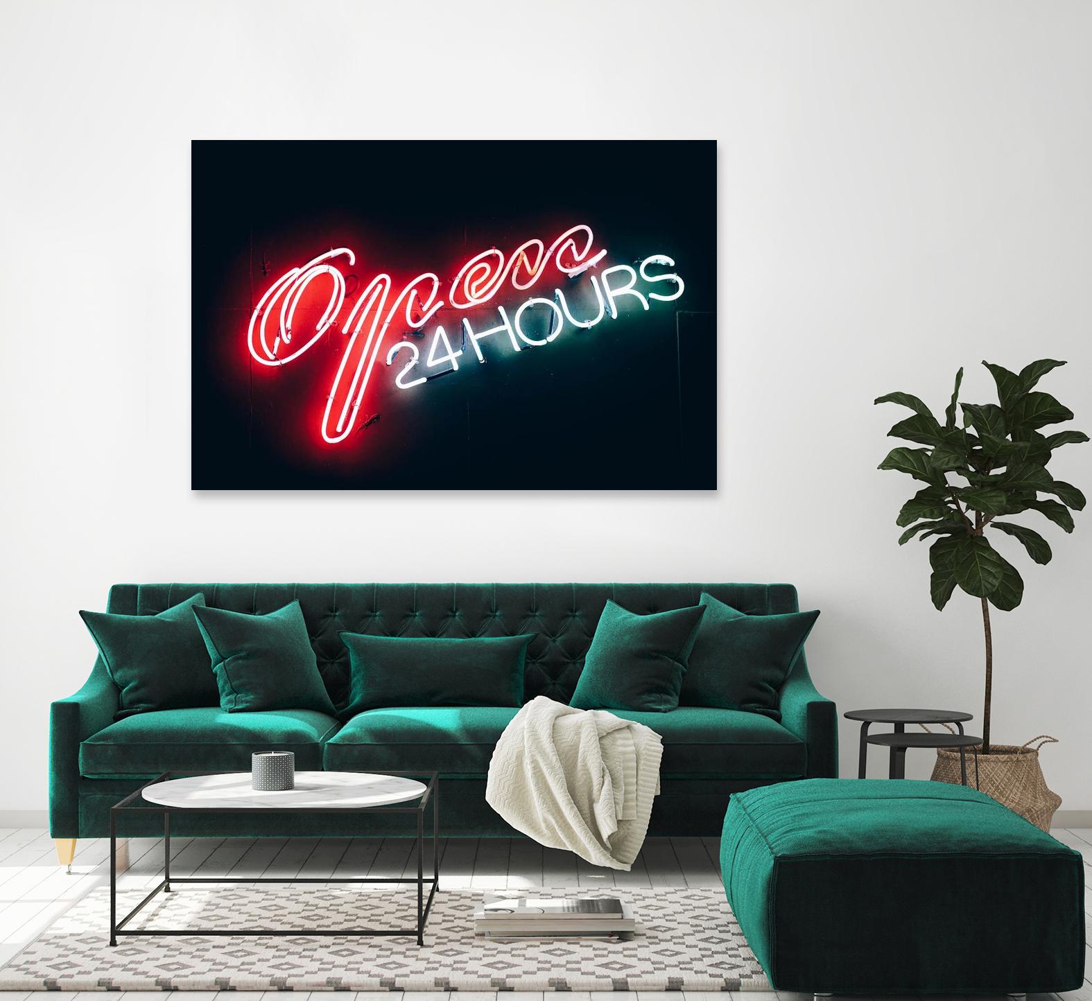 Open 24 hours by Pexels on GIANT ART - black photo art