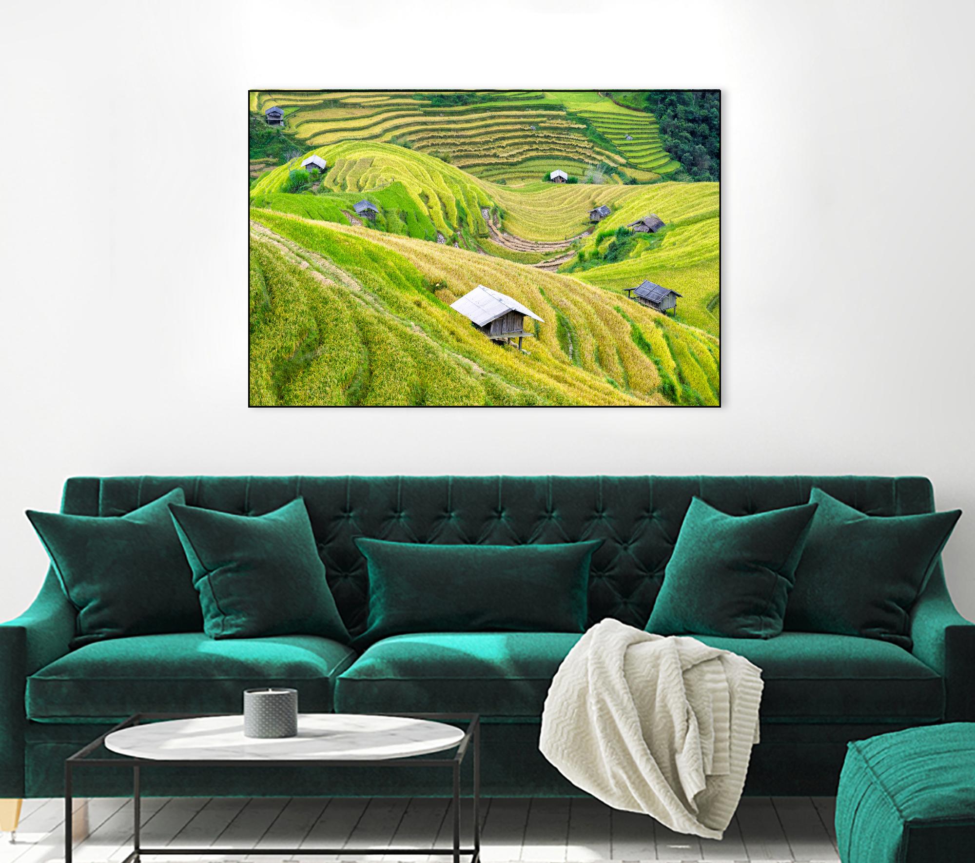 Paddy field valley by Pexels on GIANT ART - yellow landscape