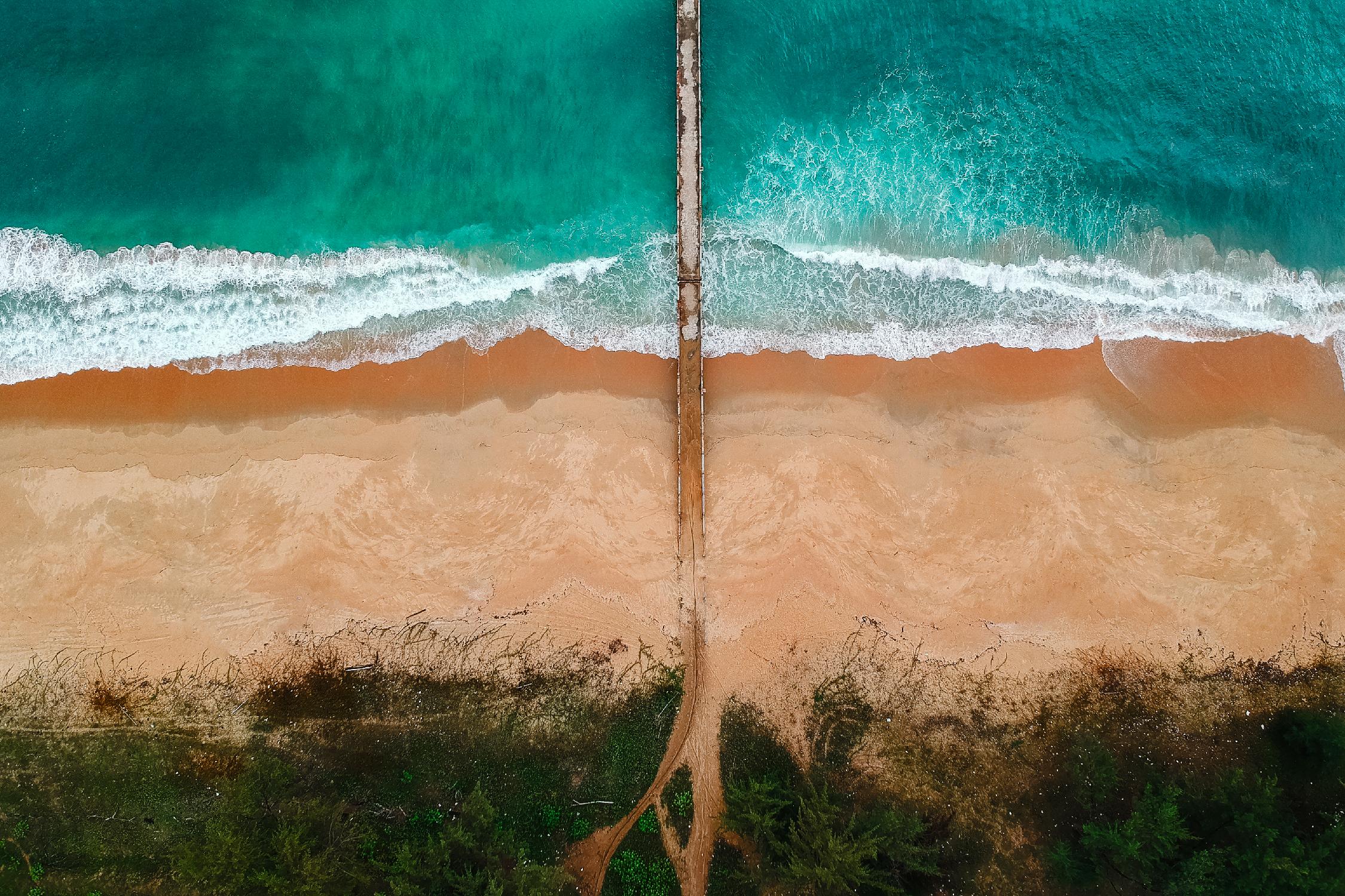 Path to the sea by Pexels on GIANT ART - beige sea scene