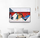 Flying fish graffiti by Pexels on GIANT ART - blue architectural
