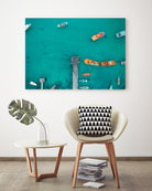 Boat traffic by Pexels on GIANT ART - orange sea scene