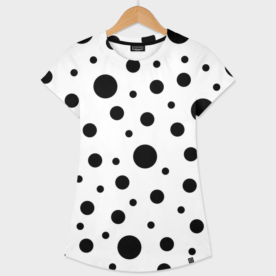 Black on White Polka Dot Pattern» Women's All Over T-Shirt by Looly Elzayat