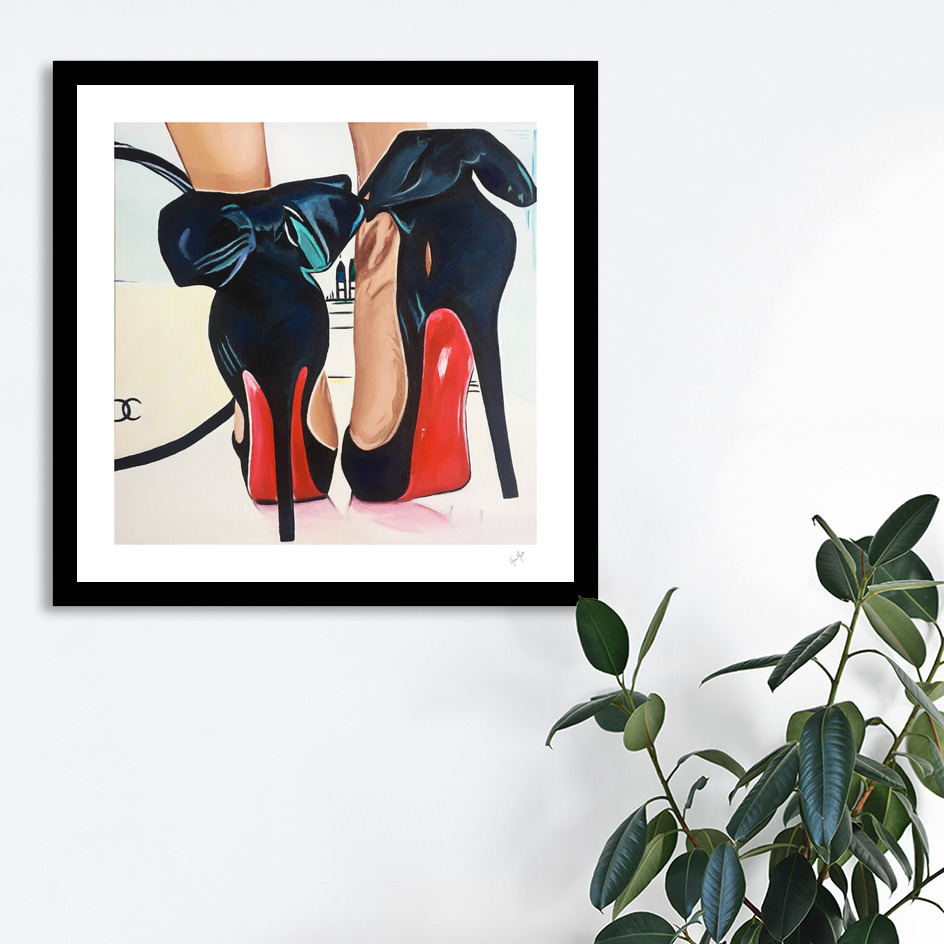 Black & Red Louboutin High Heels Shoes Quote Fine Art Giclee 