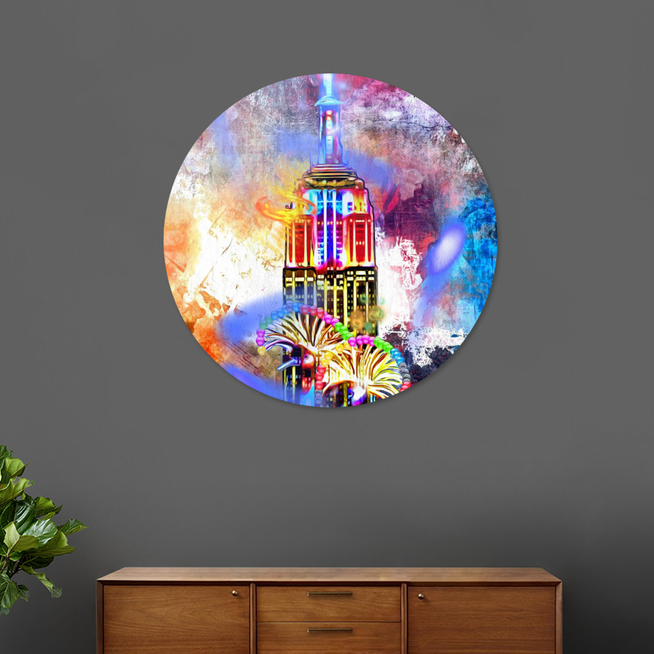 «Empire State Building Painted» Disk by Daniel Janda | Curioos