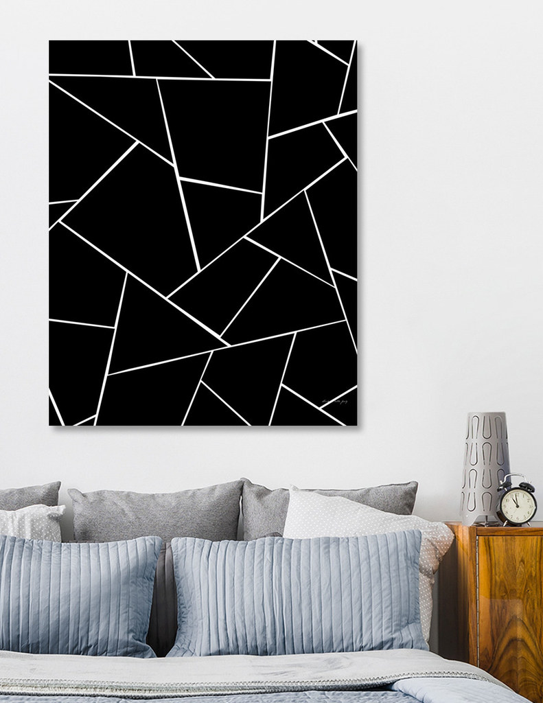 «Black White Geometric Glam #2 #geo #decor #art» Canvas Print by Anita ...