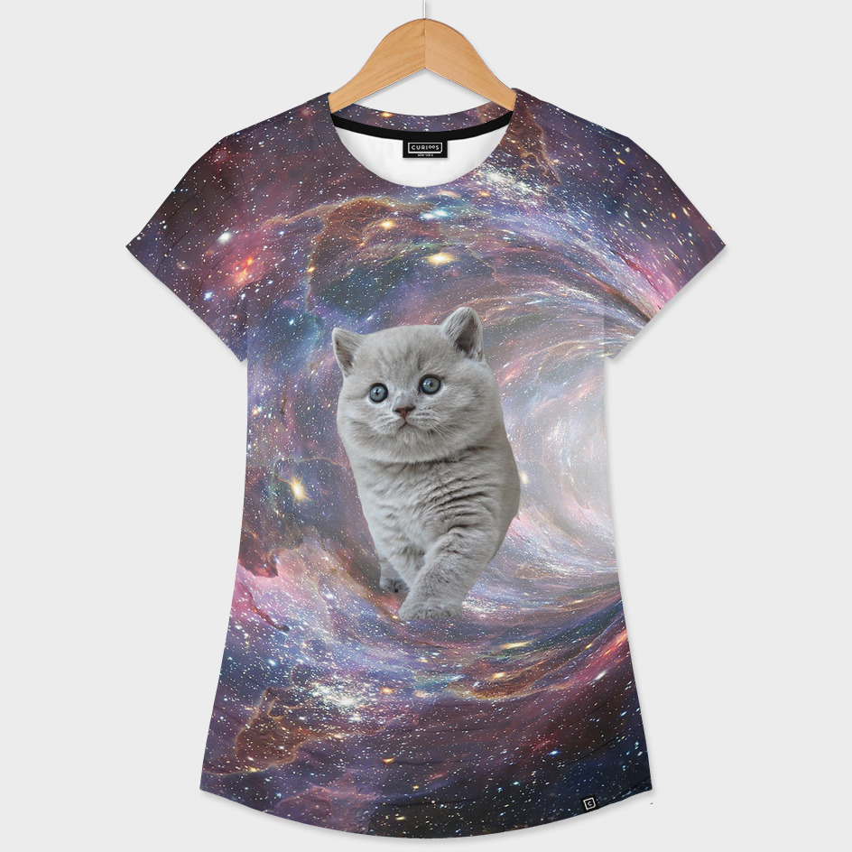 «Galaxy Cat and Wormhole» Women's All Over T-Shirt by Erika Kaisersot ...