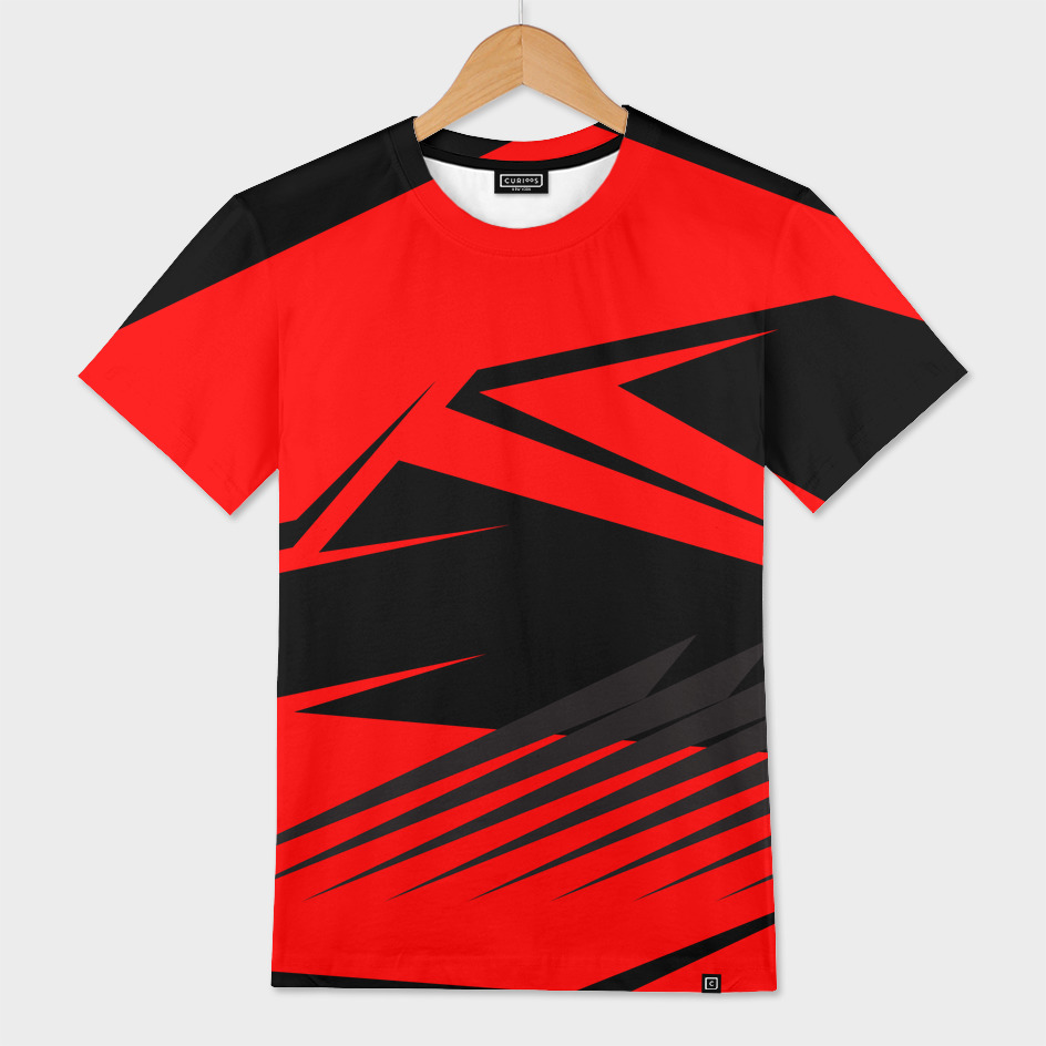 Vector sports shirt background image.red and white diagonal wave