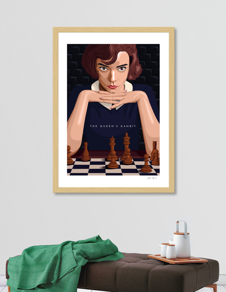 Elizabeth Harmon Hand-painted the Queen's Gambit Print 