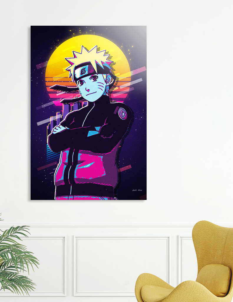 «NARUTO 80S RETRO POSTER» Aluminum Print by Kali Wuri | Curioos