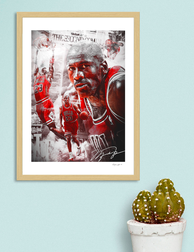 Michael Jordan Vintage Black And White, an art print by Jeff Nugroho