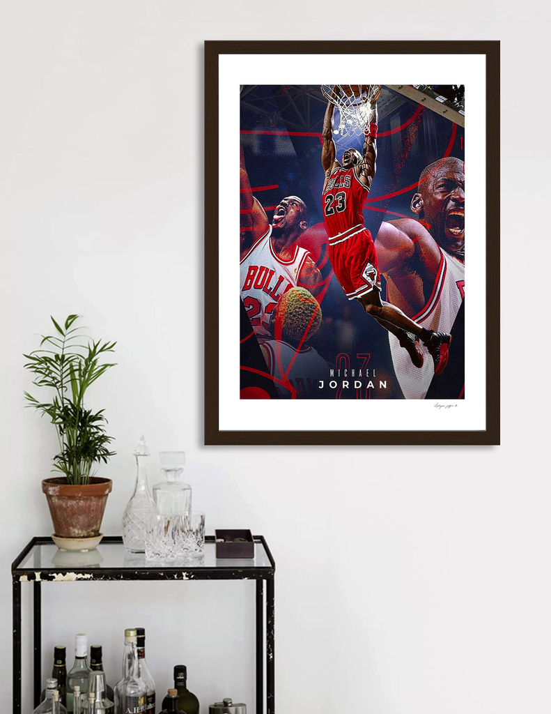 Michael Jordan Vintage Black And White, an art print by Jeff Nugroho