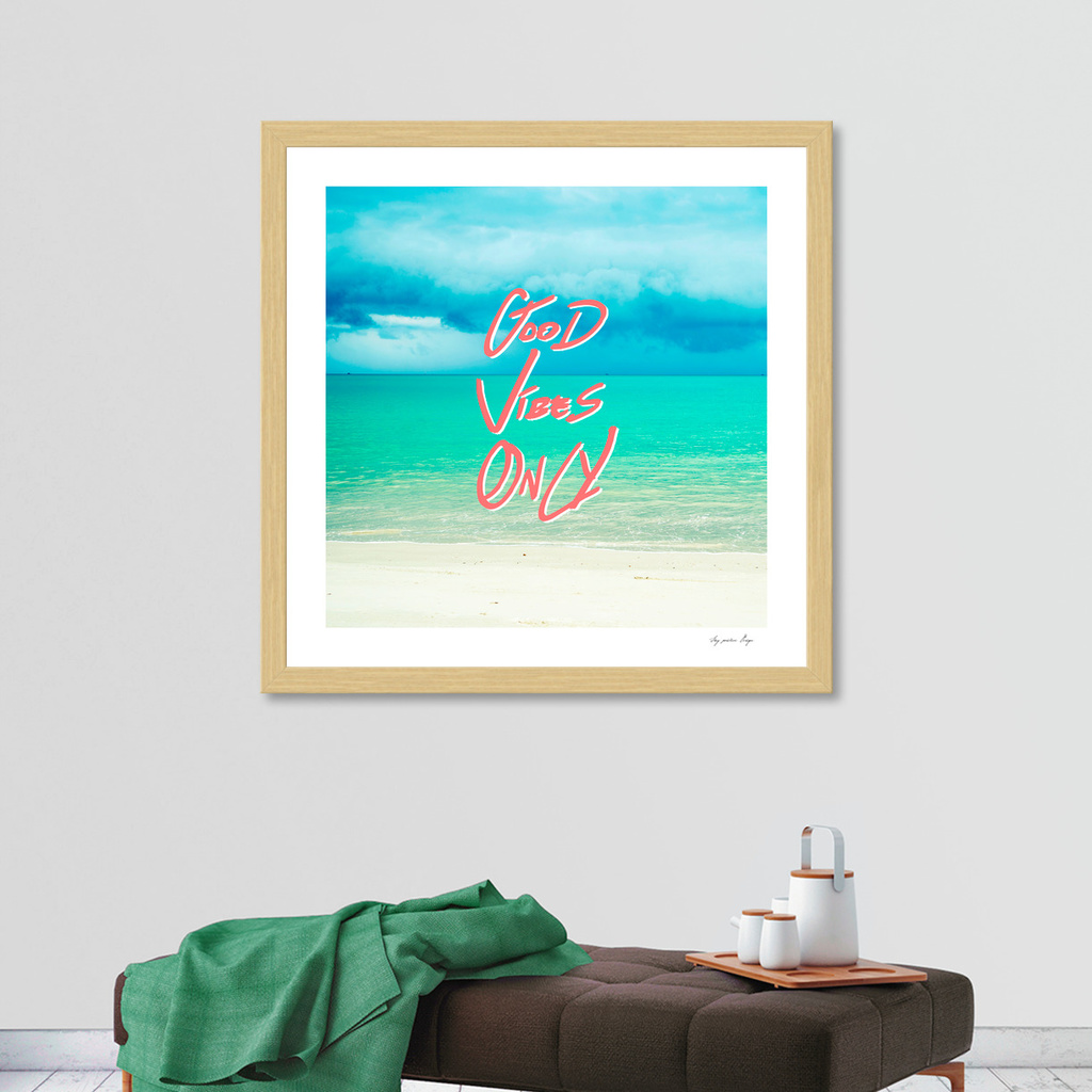 Good Vibes Only Quote - Turquoise Tropical Sandy Beach Tote Bag by Stay  Positive Design