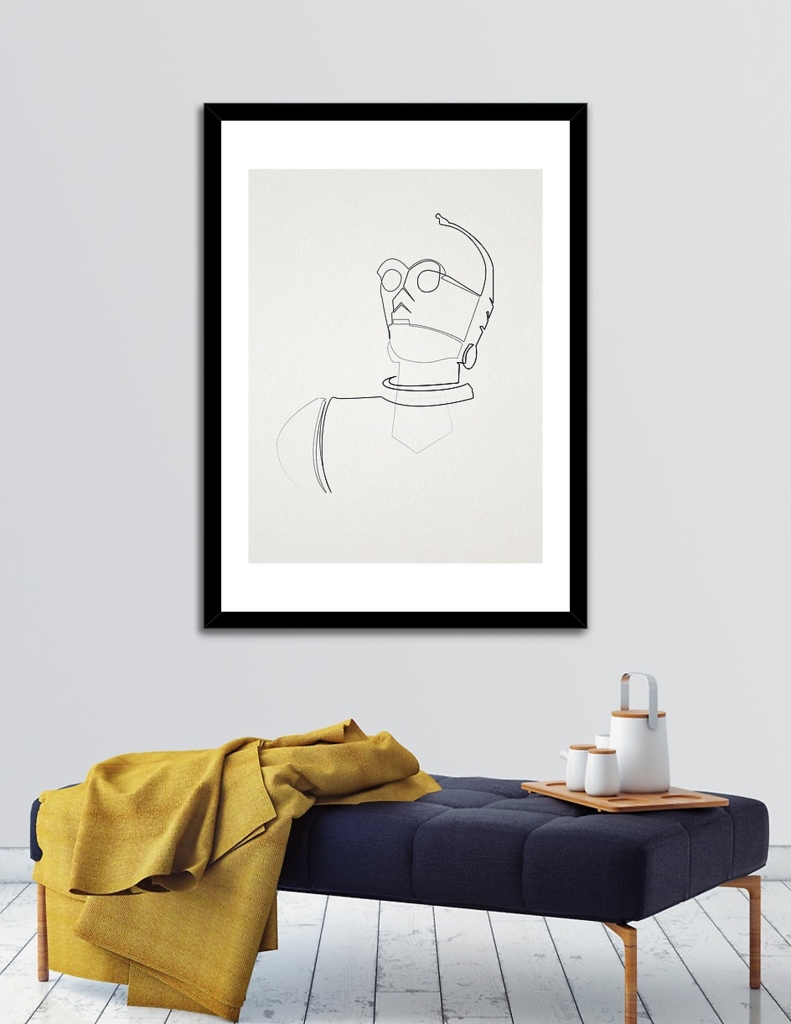 «One Line C3PO» Art Print by quibe | Curioos